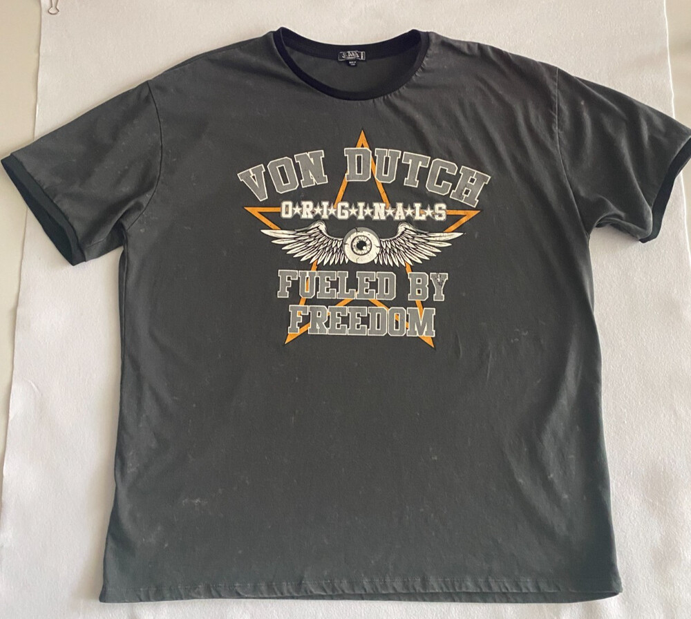 Von Dutch Originals Graphic T-Shirt Men's XXL Distressed logo Tee